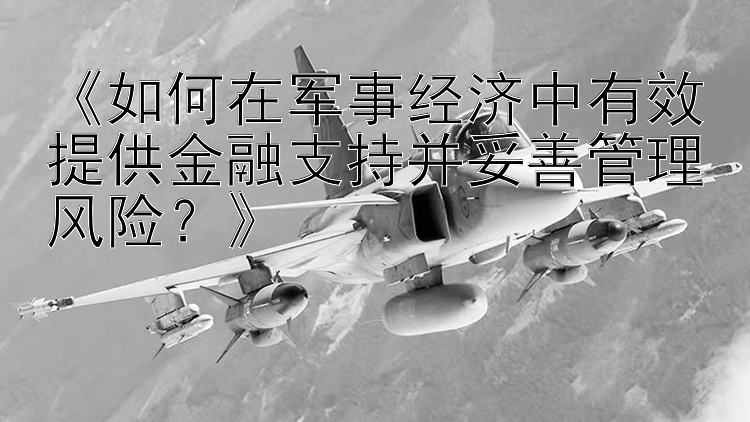 《如何在军事经济中有效提供金融支持并妥善管理风险？》